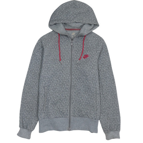 Nike Women Grey Full Zip Hoodie Sweatshirt XL Lined Hooded Casual