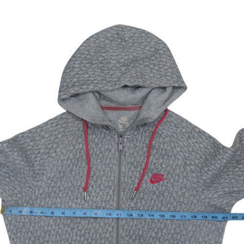 Nike Women Grey Full Zip Hoodie Sweatshirt XL Lined Hooded Casual