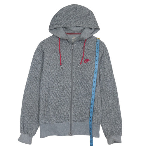 Nike Women Grey Full Zip Hoodie Sweatshirt XL Lined Hooded Casual