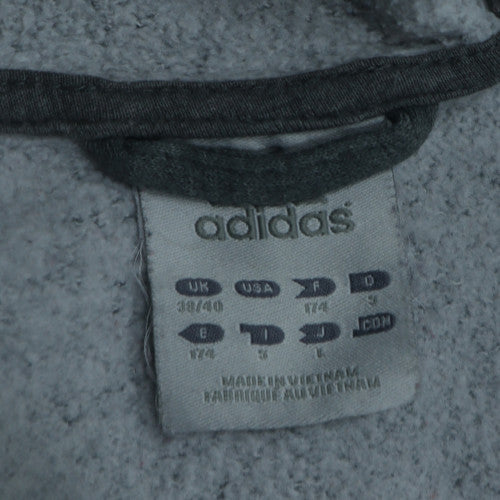 Adidas Mens Grey & Navy Full Zip Hoodie Size L Sportswear