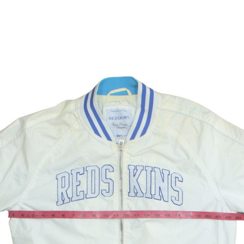 Redskins Men's White Varsity Jacket M Lightweight Full Zip