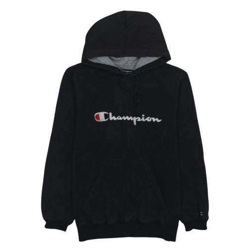 Champion Men's Black Pullover Hoodie S Regular Fit Graphic Logo