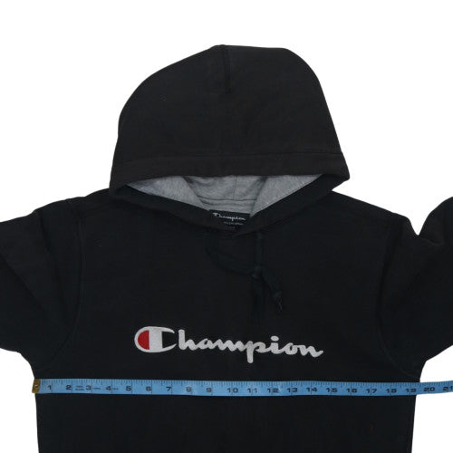 Champion Men's Black Pullover Hoodie S Regular Fit Graphic Logo