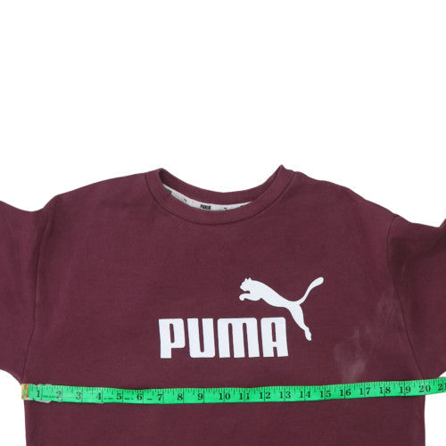Puma Womens Burgundy Crew Neck Pullover Sweatshirt XS