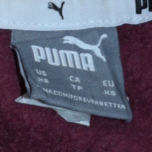 Puma Womens Burgundy Crew Neck Pullover Sweatshirt XS