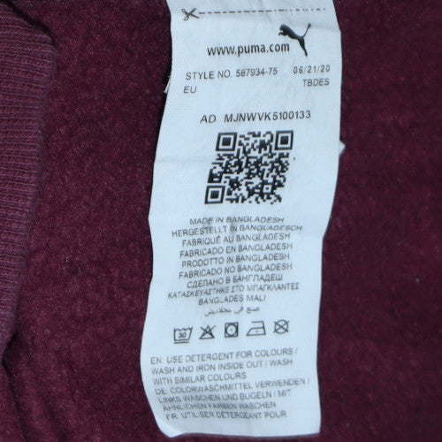 Puma Womens Burgundy Crew Neck Pullover Sweatshirt XS