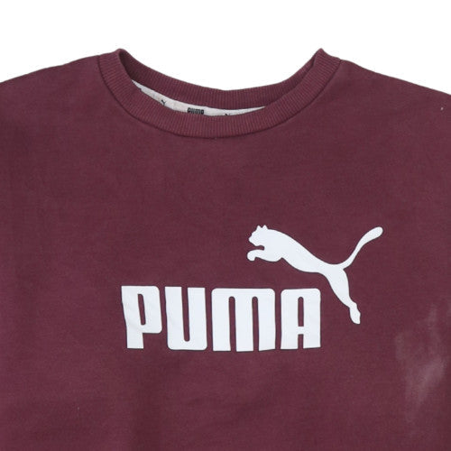 Puma Womens Burgundy Crew Neck Pullover Sweatshirt XS