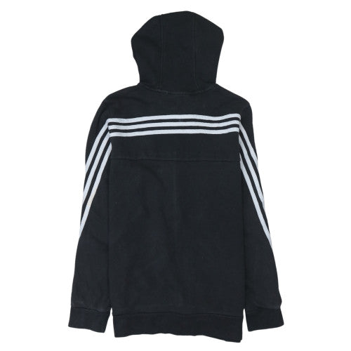 Adidas Teens Black Full Zip Hoodie 14 Slim Lined Sportswear