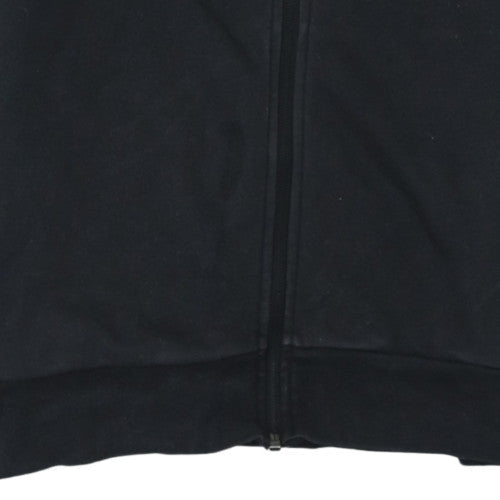 Adidas Teens Black Full Zip Hoodie 14 Slim Lined Sportswear