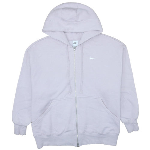 Nike Women Lilac Full Zip Hoodie 2XL Cotton Blend Logo Casual