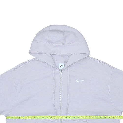 Nike Women Lilac Full Zip Hoodie 2XL Cotton Blend Logo Casual