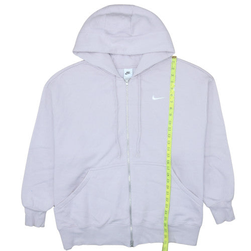 Nike Women Lilac Full Zip Hoodie 2XL Cotton Blend Logo Casual