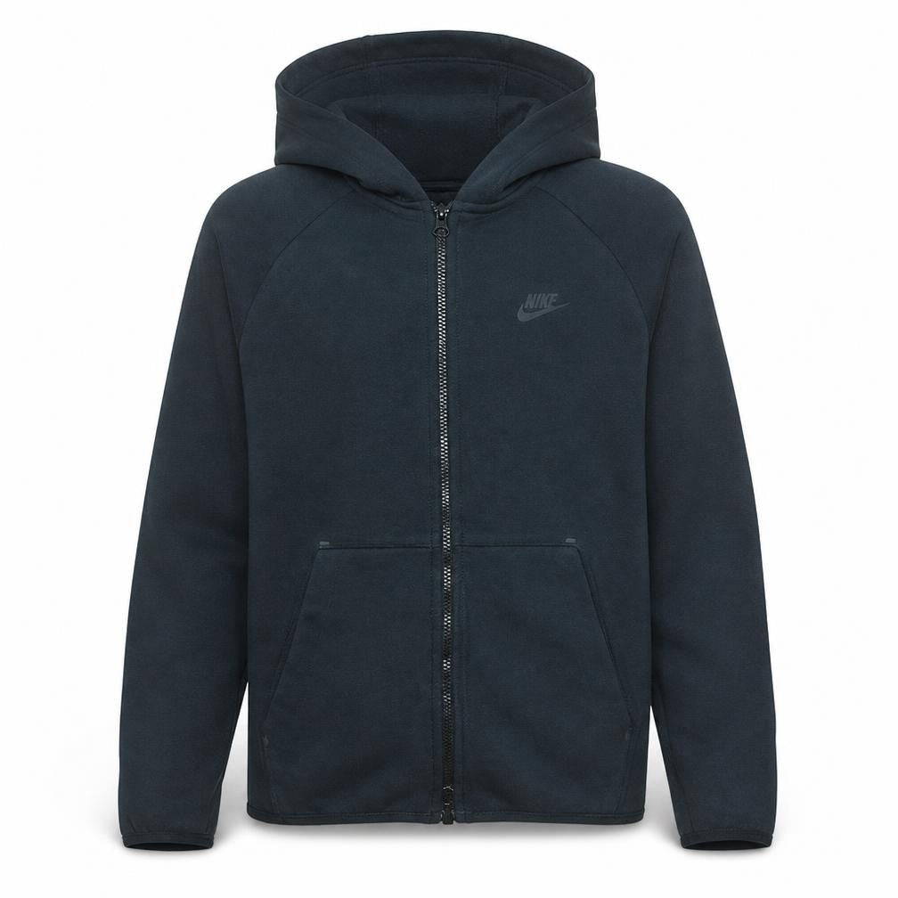 Front view of Nike Men’s Black Full Zip Fleece Hoodie M Regular Fit