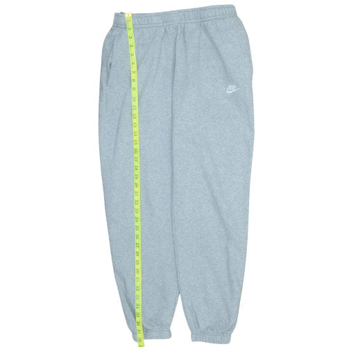 Nike Men Grey Fleece Sweatpants L Regular Fit Casual Trousers