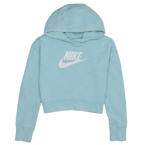 Nike Girls Blue Pullover Hoodie Large Cotton Blend Sweatshirt