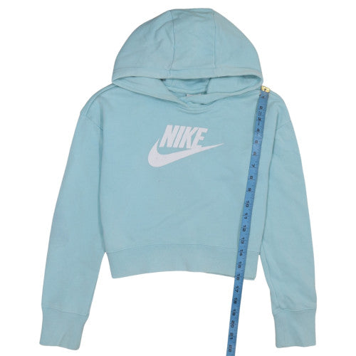 Nike Girls Blue Pullover Hoodie Large Cotton Blend Sweatshirt