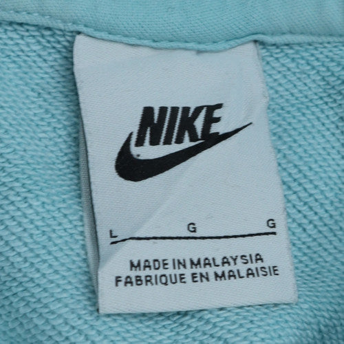 Nike Girls Blue Pullover Hoodie Large Cotton Blend Sweatshirt