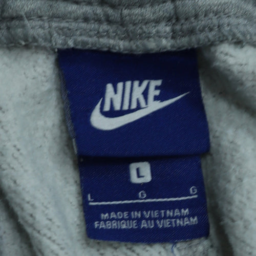 Nike Mens Grey Cotton Blend Jogger Sweatpants L Regular Fit