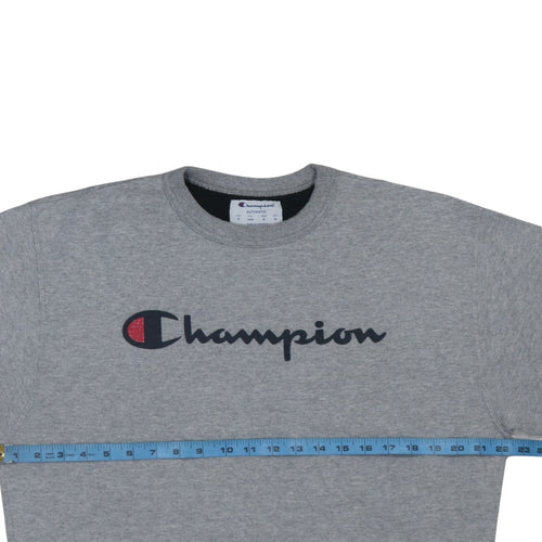 Champion Men's Grey Pullover Sweatshirt M Regular Fit Crew Neck