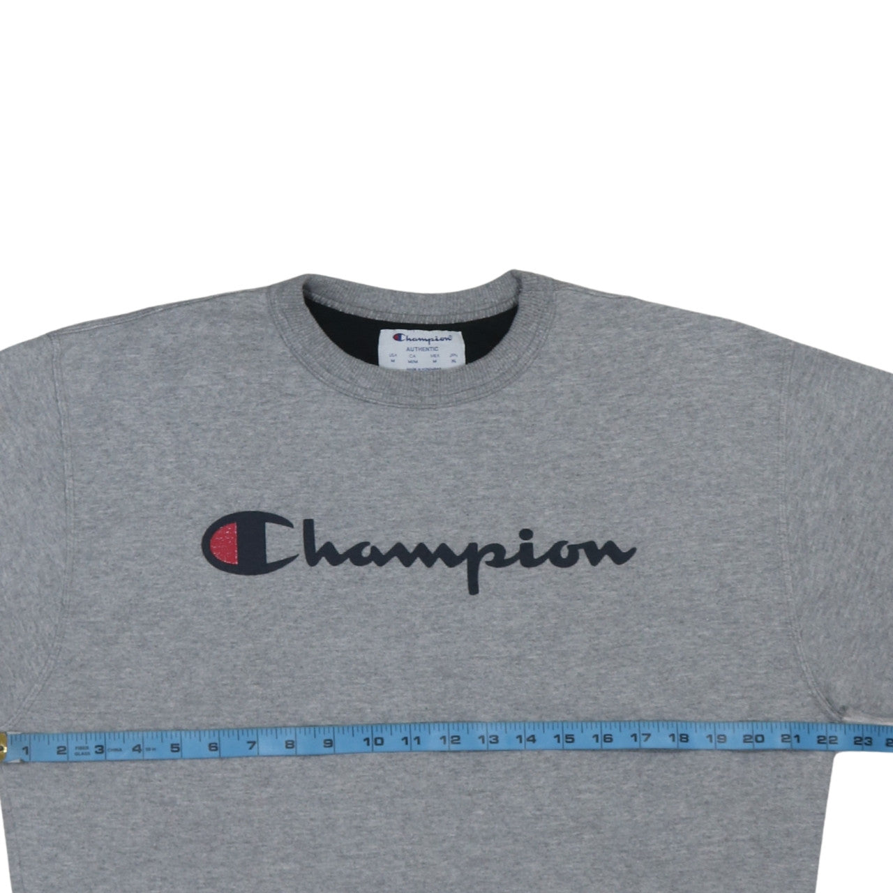 Champion Men's Grey Pullover Sweatshirt M Regular Fit Crew Neck
