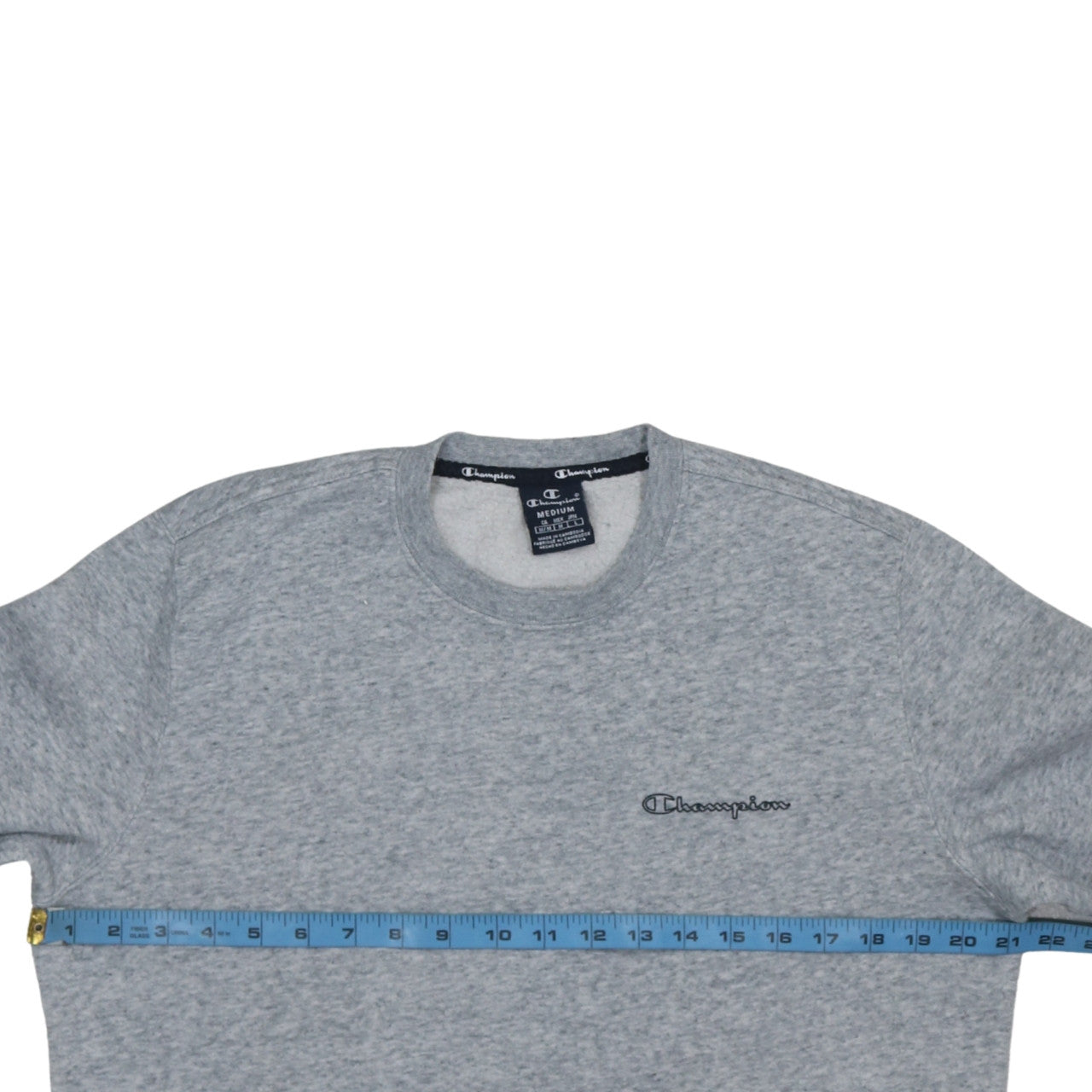 Champion Men's Grey Pullover Sweatshirt Medium Crew Neck Logo