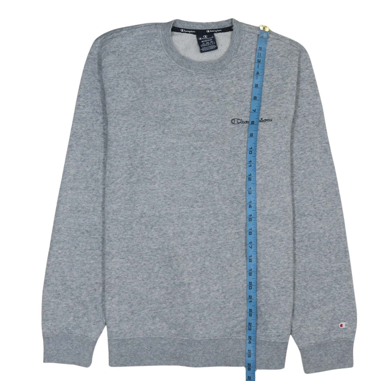 Champion Men's Grey Pullover Sweatshirt Medium Crew Neck Logo