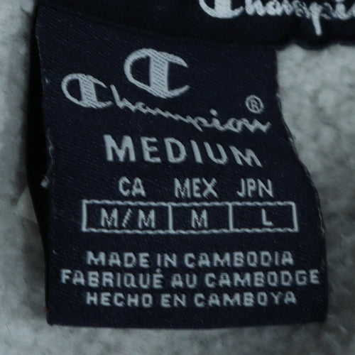 Champion Men's Grey Pullover Sweatshirt Medium Crew Neck Logo