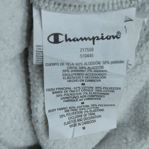 Champion Men's Grey Pullover Sweatshirt Medium Crew Neck Logo