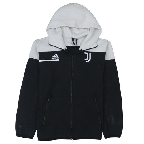Adidas Men's Black Full Zip Hoodie L Juventus Logo Fleece Sportswear