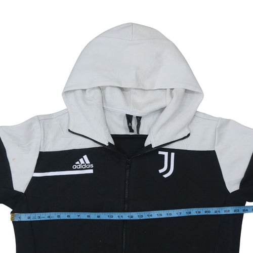 Adidas Men's Black Full Zip Hoodie L Juventus Logo Fleece Sportswear