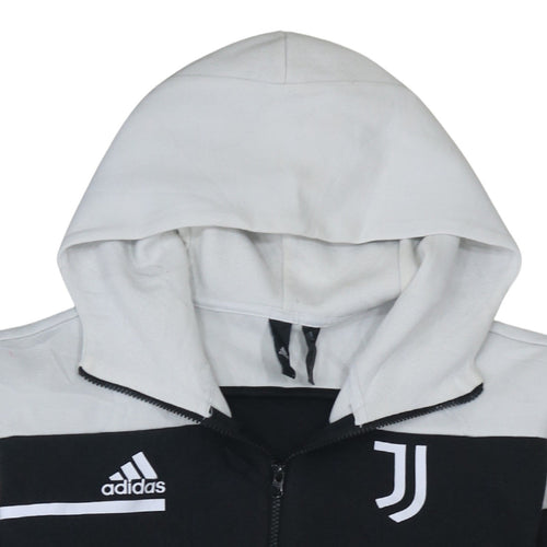 Adidas Men's Black Full Zip Hoodie L Juventus Logo Fleece Sportswear