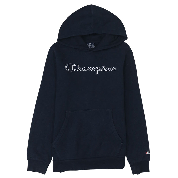 Champion Boys Black Pullover Hoodie XL 13-14 Years Fleece Logo Sweatshirt