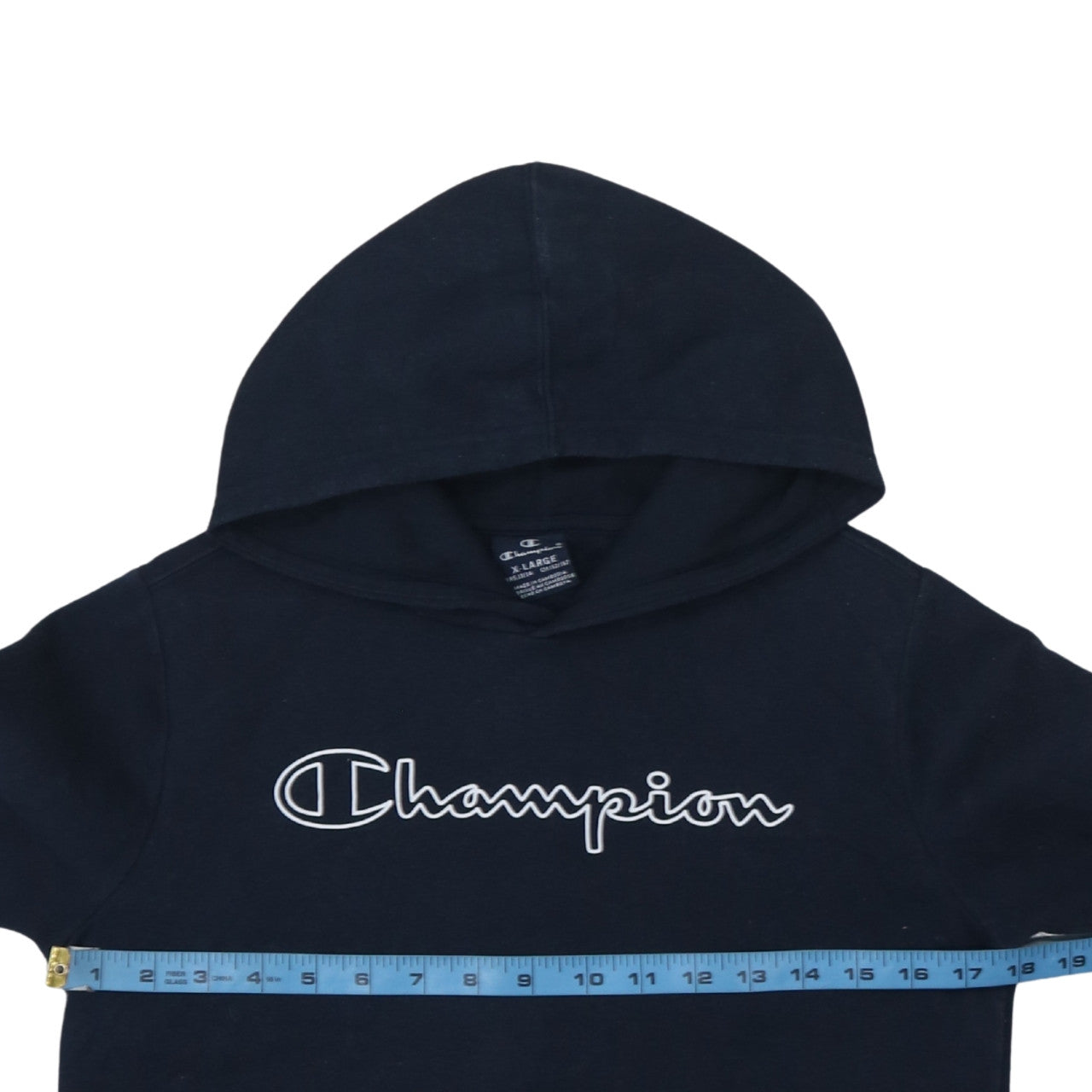 Champion Boys Black Pullover Hoodie XL 13-14 Years Fleece Logo Sweatshirt