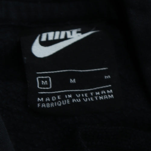 Nike Men's Black Pullover Hoodie Size M Logo Fleece Sweatshirt
