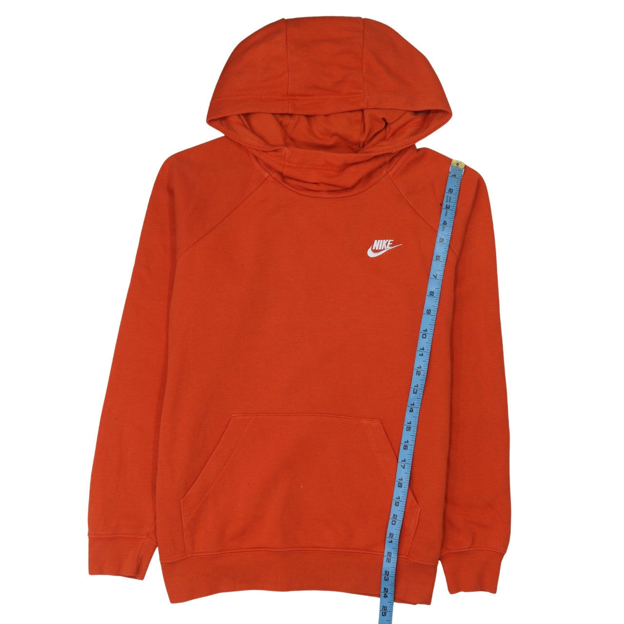 Nike Men's Orange Pullover Hoodie M Sports Logo Sweatshirt
