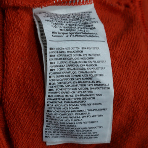 Nike Men's Orange Pullover Hoodie M Sports Logo Sweatshirt