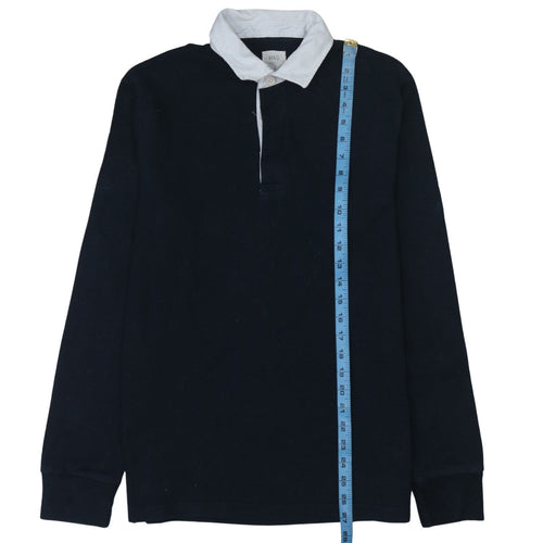 Marks and Spencer Men's Dark Navy Long Sleeve Polo Shirt M
