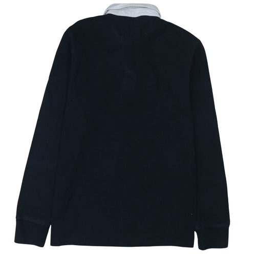 Marks and Spencer Men's Dark Navy Long Sleeve Polo Shirt M