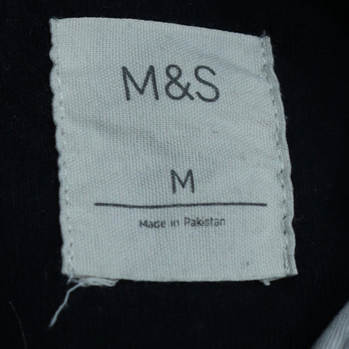 Marks and Spencer Men's Dark Navy Long Sleeve Polo Shirt M
