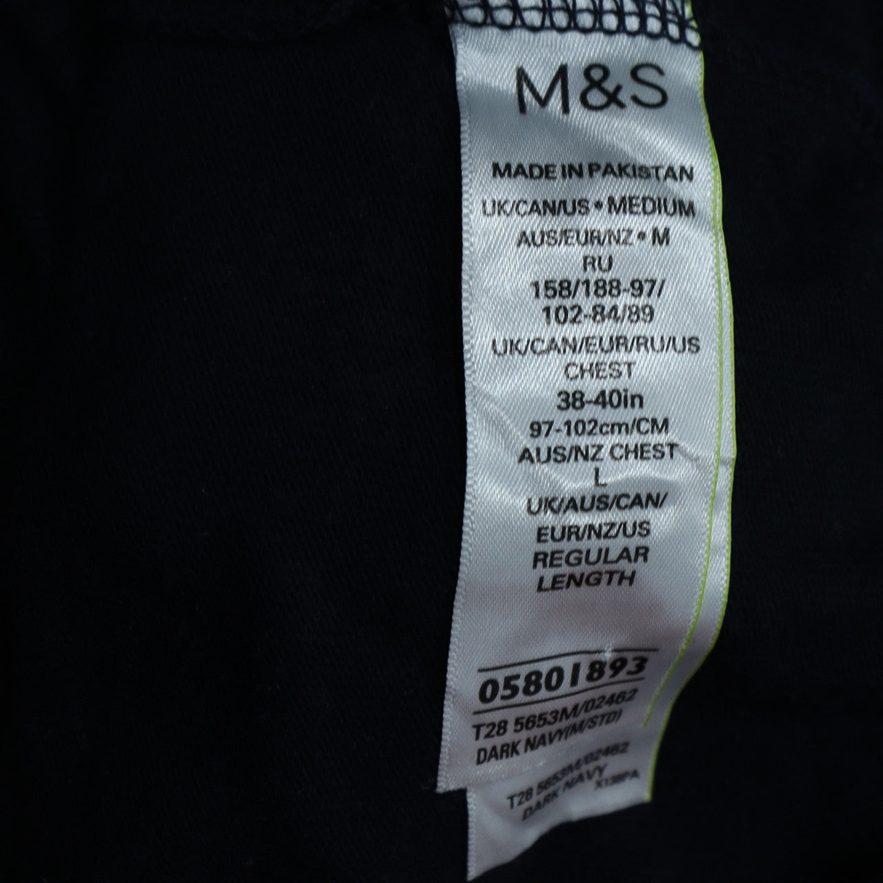 Marks and Spencer Men's Dark Navy Long Sleeve Polo Shirt M