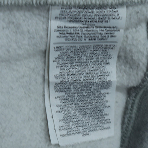 Nike Men's Grey Pullover Hoodie L Logo Fleece Cotton Blend