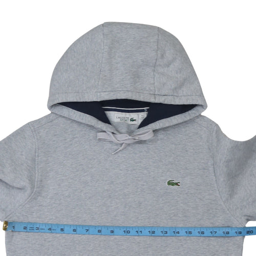 Lacoste Sport Men's Grey Pullover Hoodie Size S Cotton Blend