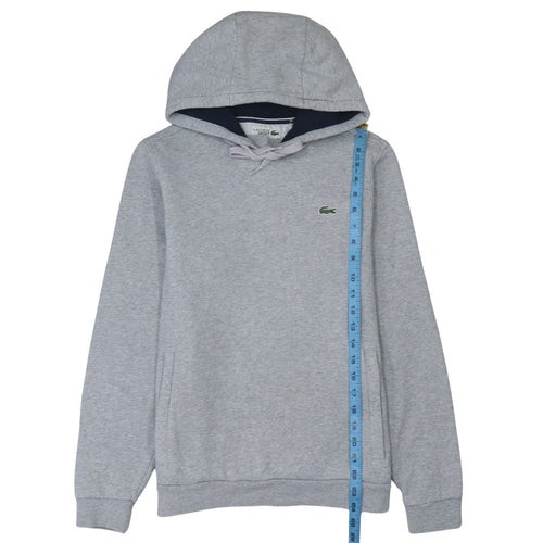 Lacoste Sport Men's Grey Pullover Hoodie Size S Cotton Blend