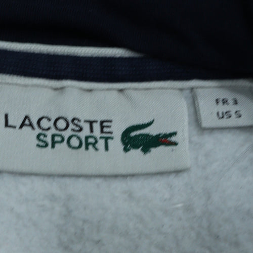 Lacoste Sport Men's Grey Pullover Hoodie Size S Cotton Blend