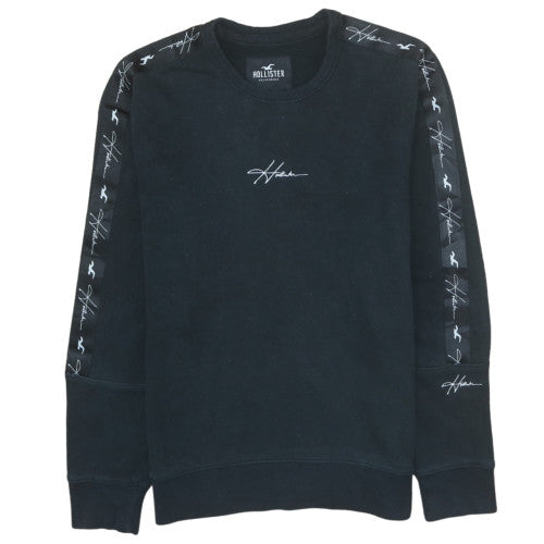 Hollister Men's Black XS Pullover Crew Neck Logo Sweatshirt
