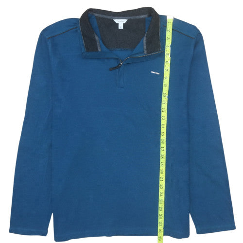 Calvin Klein Men's Blue XL 1/4 Zip Henley Sweatshirt