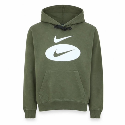 Nike Men's Green Pullover Hoodie Small Logo Fleece Sportswear