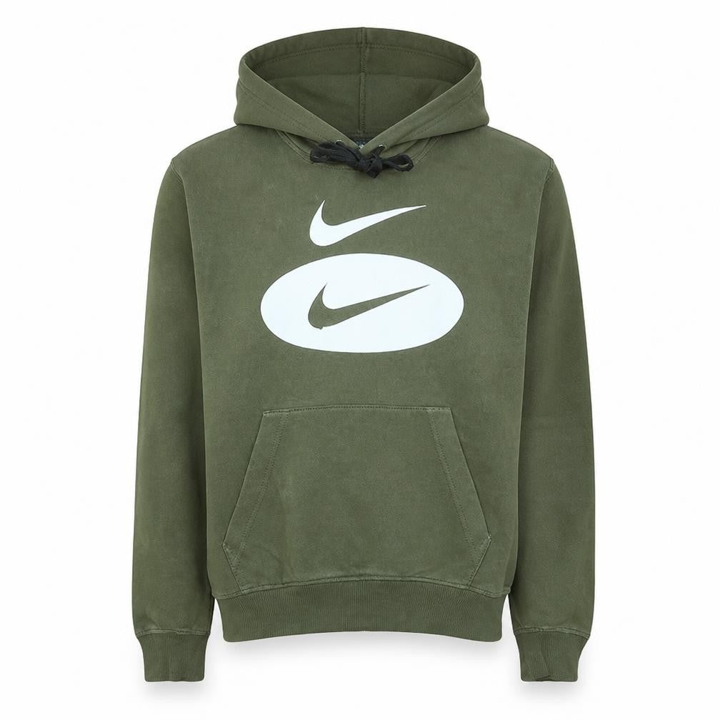 Nike Men's Green Pullover Hoodie Small Logo Fleece Sportswear