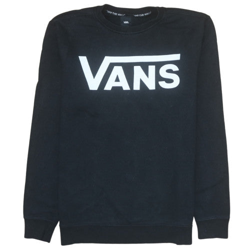 Vans Men's Black Logo Crew Neck Sweatshirt Size M