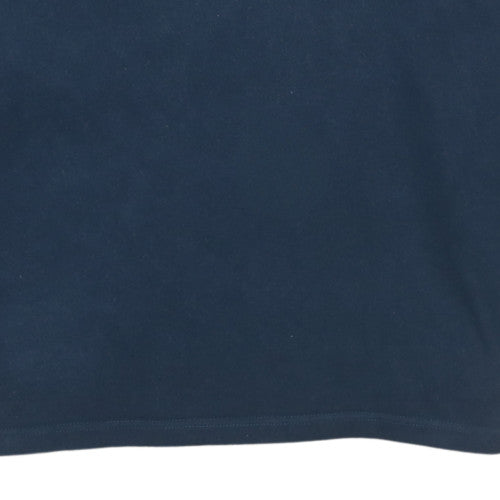 Cotton Traders Mens Blue Long Sleeve Rugby Polo Shirt Size M